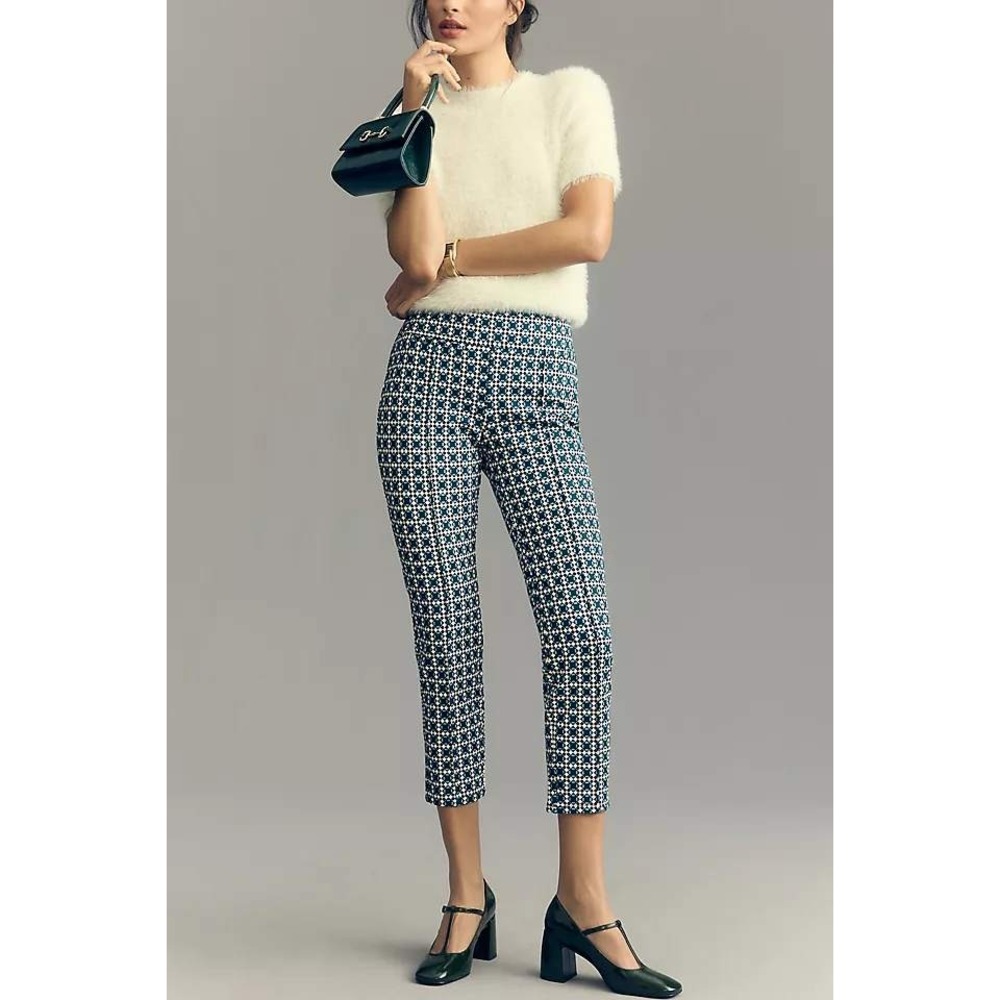 Maeve Anthropologie Cameron Tailored Leggings Teal‎ Print XLT Tall